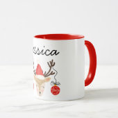 メリークリスマストナカイのパーソナライズされたマグカップ マグカップ (正面右)