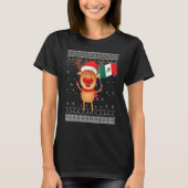 メリークリスマストナカイのメキシコ国旗の醜い Tシャツ (正面)
