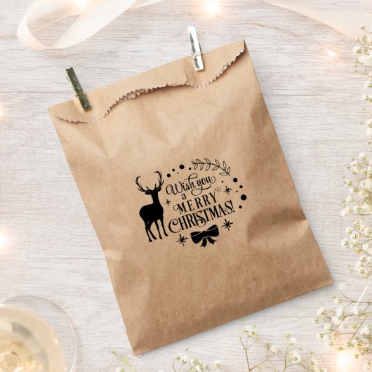 メリークリスマストナカイの休日のお気に入りトリート フェイバーバッグ (クリップ留めされた状態)