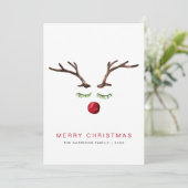 メリークリスマストナカイの水彩写真 シーズンカード (スタンド正面)