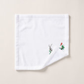 メリークリスマストナカイの葉と（鳥）ショウジョウコウカンチョウ バスタオルセット (ウォッシュタオル)