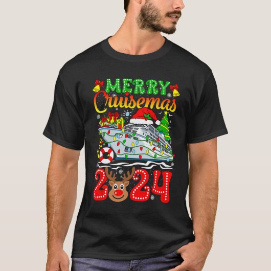 メリークリスマストナカイクリスマスファミリーメンズ Tシャツ (正面)