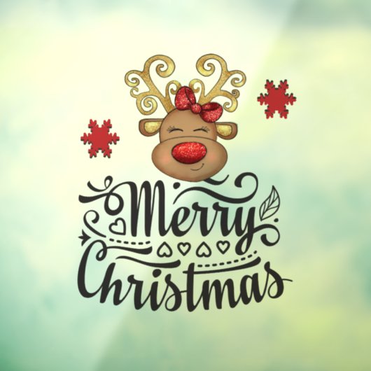 メリークリスマストナカイグリッター赤鼻  ウィンドウサイン (シート3)