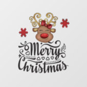メリークリスマストナカイグリッター赤鼻  ウィンドウサイン (シート)