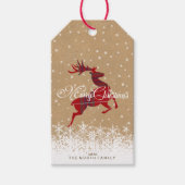 メリークリスマストナカイタータンチェックレッド/クラフトID590 ギフトタグ (正面)