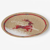 メリークリスマストナカイタータンチェックレッド/クラフトID590 ペーパープレート (アングル)