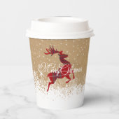 メリークリスマストナカイタータンチェックレッド/クラフトID590 紙コップ (裏面)