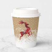 メリークリスマストナカイタータンチェックレッド/クラフトID590 紙コップ (正面)