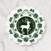 メリークリスマストナカイフローラグリーンリースかわいい フェイバータグ (正面)