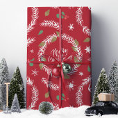 メリークリスマストナカイリースホリデーレッド ラッピングペーパー