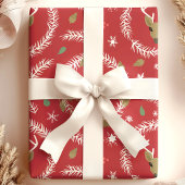 メリークリスマストナカイリースホリデーレッド ラッピングペーパー