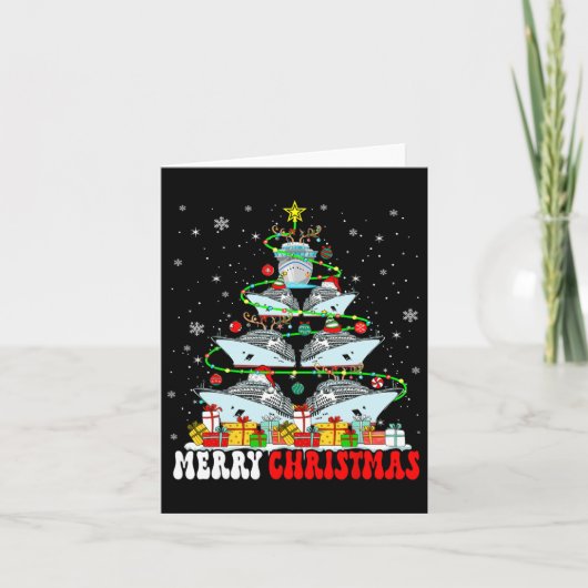 メリークリスマストナカイ小妖精や小人サンタクルーズシップXm カード (正面)