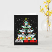 メリークリスマストナカイ小妖精や小人サンタクルーズシップXm カード (黄色い花)