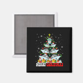 メリークリスマストナカイ小妖精や小人サンタクルーズシップXm マグネット (正面/裏面)