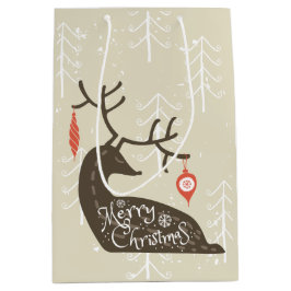 メリークリスマストナカイ居心地 ミディアムペーパーバッグ