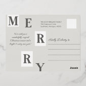 メリークリスマストナカイ森林切手 箔シーズンポストカード (裏面)