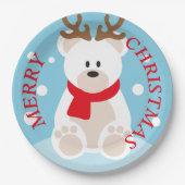 メリークリスマストナカイ紙プレート ペーパープレート (正面)