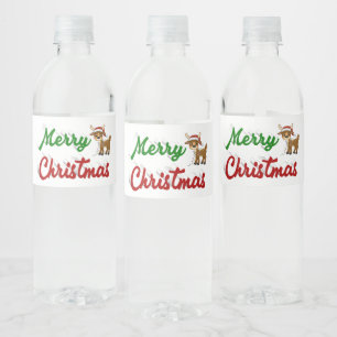 メリークリスマストナカイ赤い緑のスクリプト ペットボトルラベル