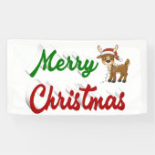 メリークリスマストナカイ赤い緑のスクリプト 横断幕 (横)