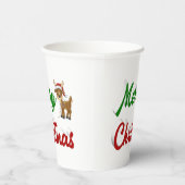 メリークリスマストナカイ赤い緑のスクリプト 紙コップ (右)