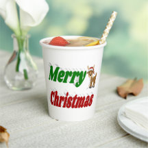 メリークリスマストナカイ赤グリーンタイポグラフィ