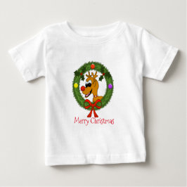 メリークリスマストナカイ長袖Tシャツ ベビーTシャツ
