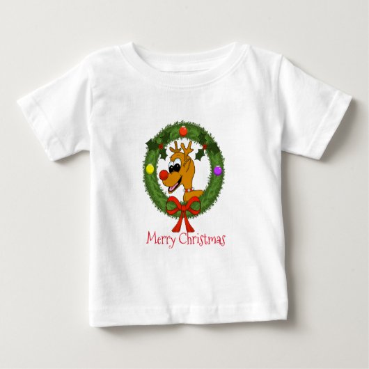 メリークリスマストナカイ長袖Tシャツ ベビーTシャツ (正面)