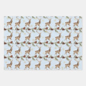 メリークリスマストナカイ雪ポインセチア喜び金ゴールド ラッピングペーパーシート (正面3)