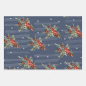 メリークリスマストナカイ雪ポインセチア喜び金ゴールド ラッピングペーパーシート (正面2)