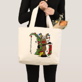 メリークリスマストナカイ ラージトートバッグ (正面(商品))