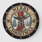 メリークリスマストナカイ ラージ壁時計 (正面)