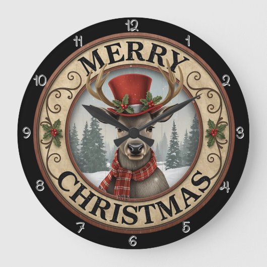 メリークリスマストナカイ ラージ壁時計 (正面)