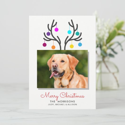 メリークリスマストナディアアントラーフォトペットホリデー シーズンカード (スタンド正面)