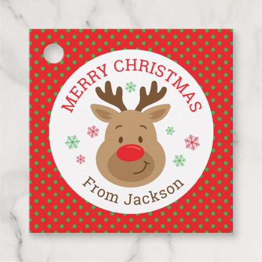 メリークリスマストナディアスススクエアギフトラベル 子供へ フェイバータグ (正面)