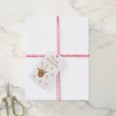 メリークリスマストナディアピンク金ゴールド ギフトタグ (より糸付き)