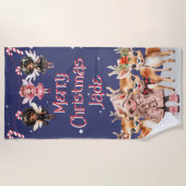 メリークリスマストナディアペパーミント妖精と名前 ビーチタオル (正面)