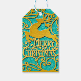 メリークリスマストナディースシルエット雪の結晶 ギフトタグ