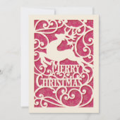 メリークリスマストナディースシルエット雪の結晶 シーズンカード (正面)