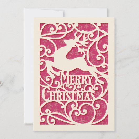 メリークリスマストナディースシルエット雪の結晶 シーズンカード (正面)