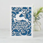 メリークリスマストナディースシルエット雪の結晶 シーズンカード (スタンド正面)