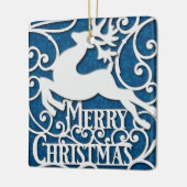 メリークリスマストナディースシルエット雪の結晶 セラミックオーナメント (左)