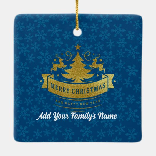 メリークリスマストナディースシルエット雪の結晶 セラミックオーナメント (裏面)