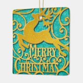 メリークリスマストナディースシルエット雪の結晶 セラミックオーナメント (左)