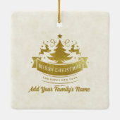 メリークリスマストナディースシルエット雪の結晶 セラミックオーナメント (裏面)