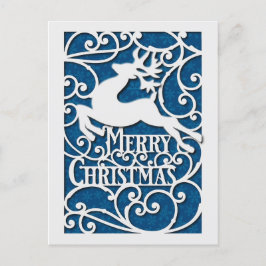 メリークリスマストナディースシルエット雪の結晶 ポストカード