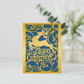 メリークリスマストナディースシルエット雪の結晶 ポストカード (スタンド正面)