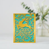 メリークリスマストナディースシルエット雪の結晶 ポストカード (スタンド正面)