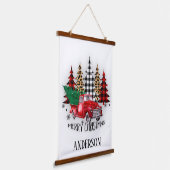 メリークリスマストラックと木パーソナライズされた々 吊り下げ型タペストリー (傾斜あり)