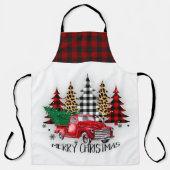メリークリスマストラックと木 エプロン (正面)