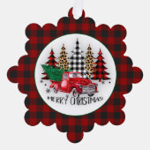 メリークリスマストラックと木 オーナメントカード (正面)